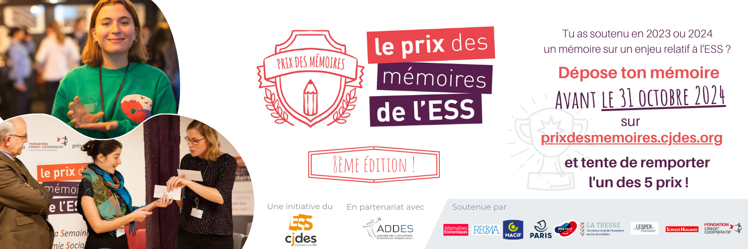 Prix des Mémoires de l'ESS : la 8ème édition est lancée !