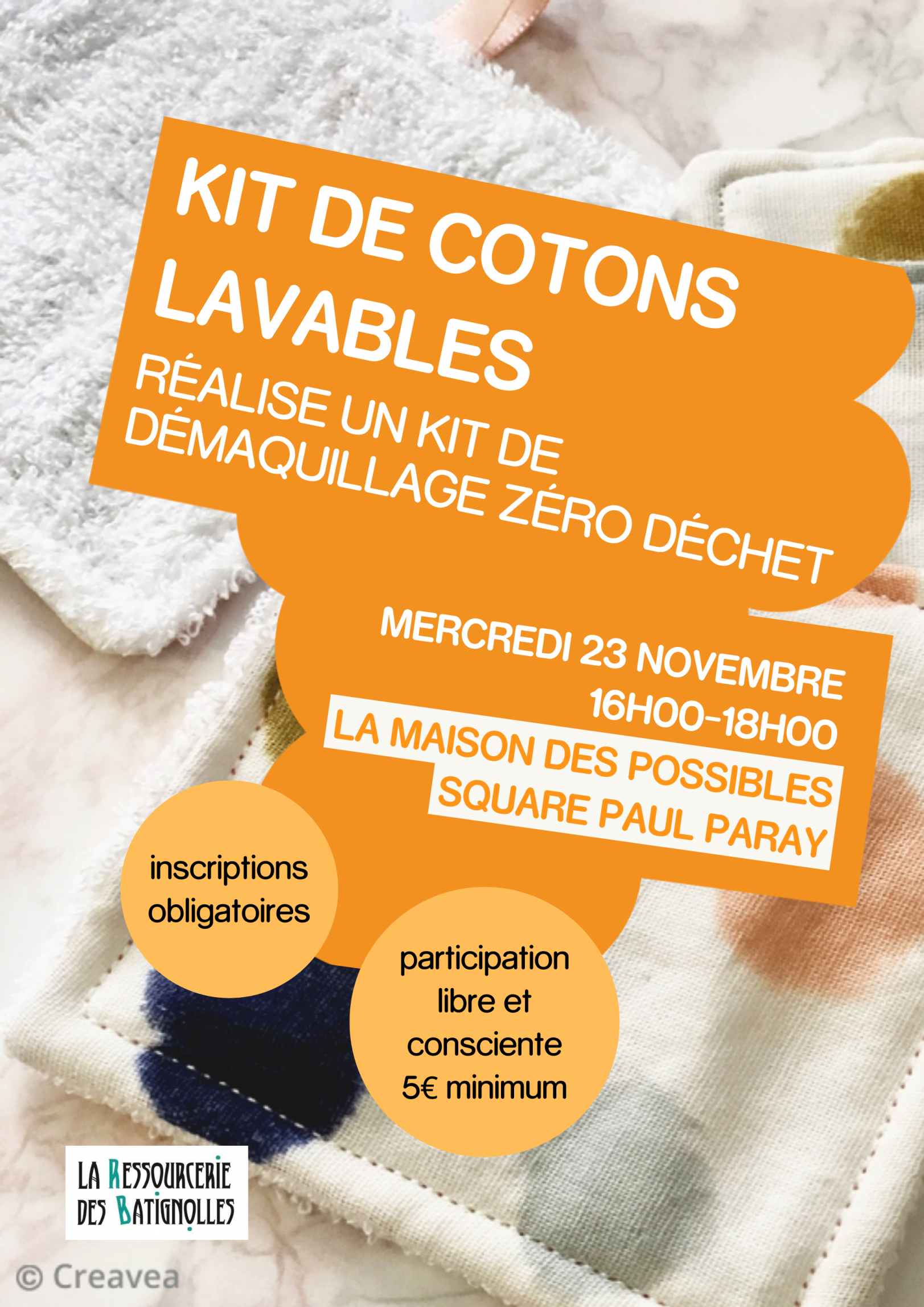 Atelier Kit de cotons démaquillants lavables Atelier Kit de cotons démaquillants lavables