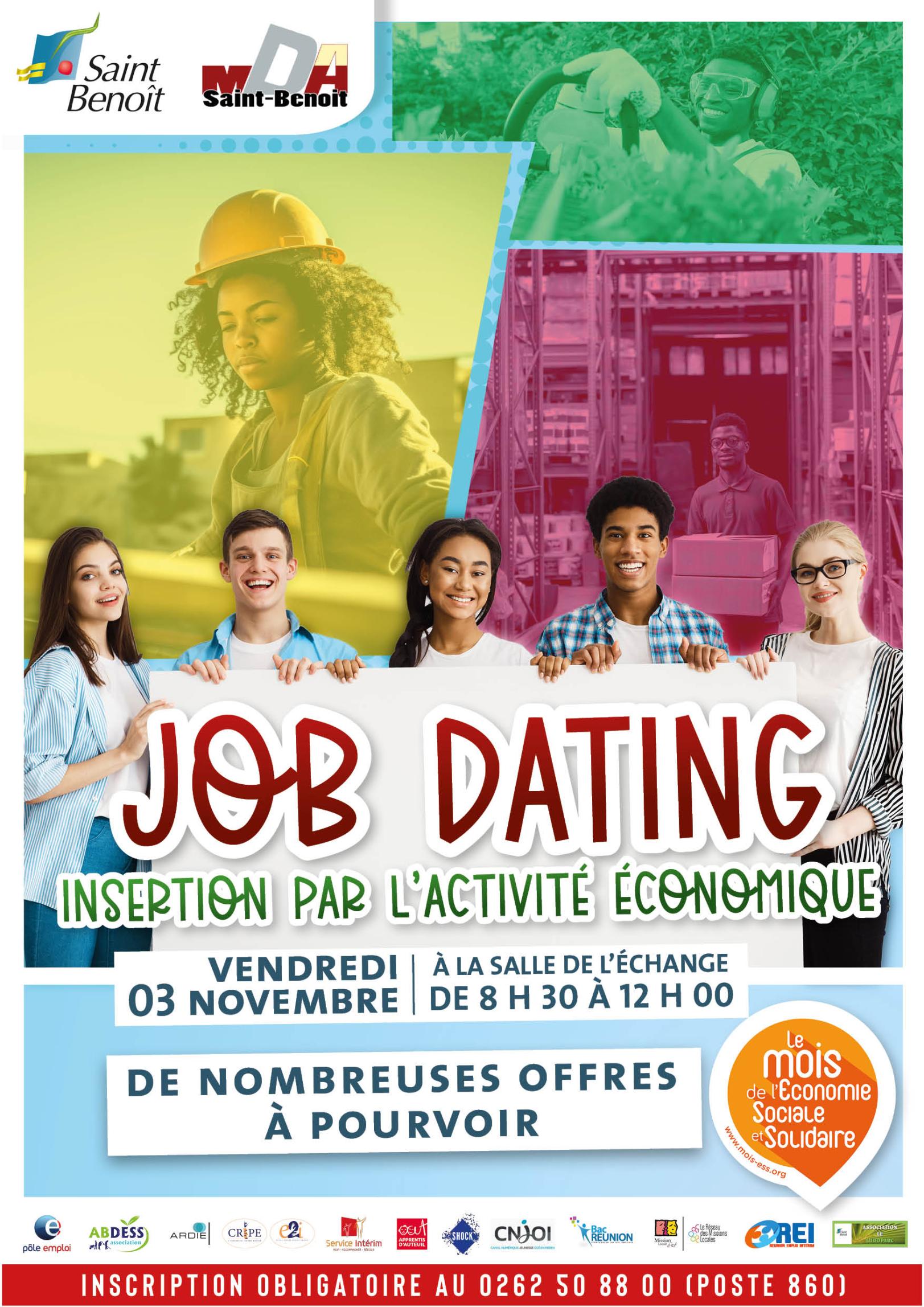 JOB DATING IAE le 03 novembre 2023 à Saint-Benoît - Informations au 0262 50 88 00 poste 860