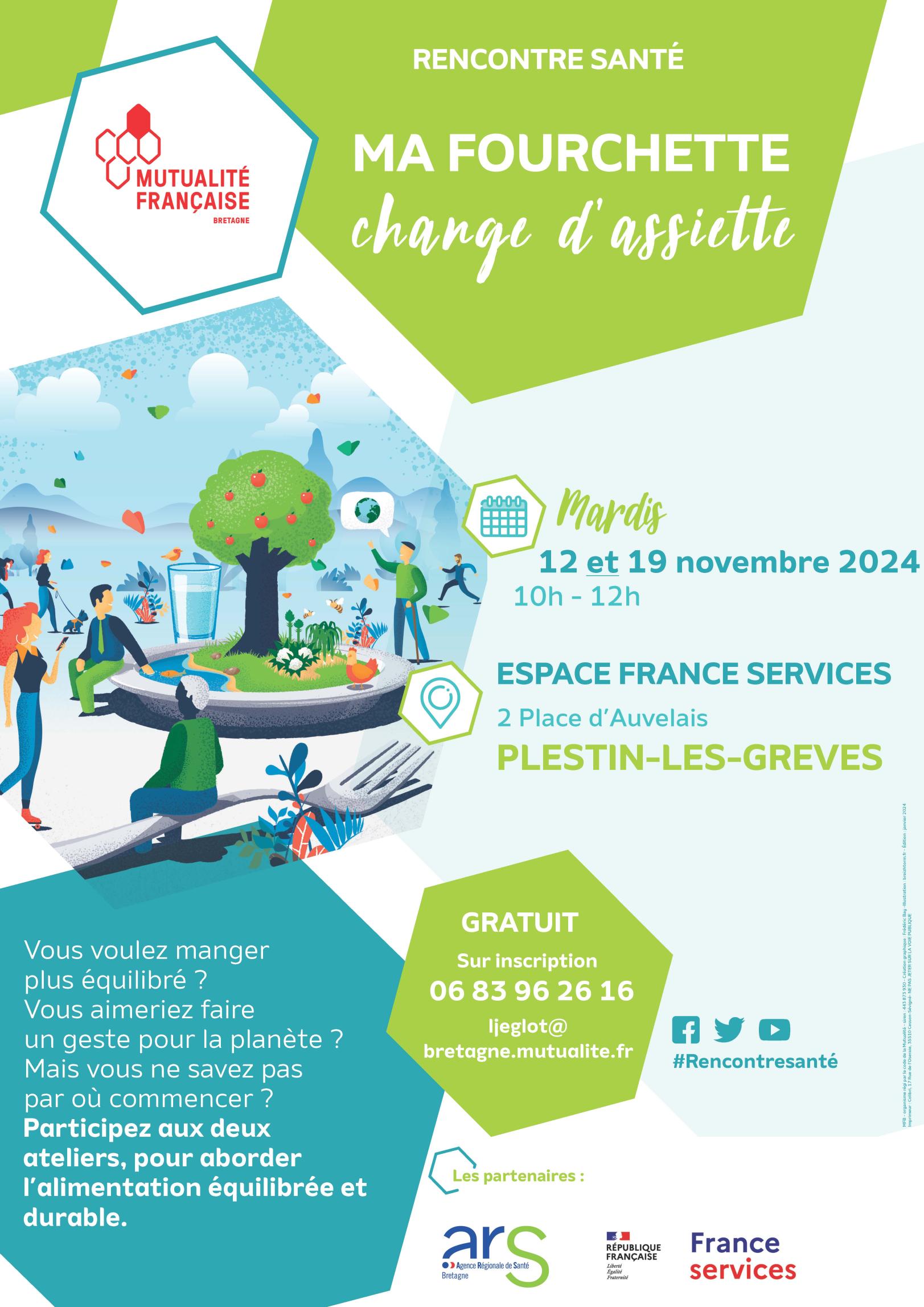 Affiche Ma fourchette change d'assiette - Plestin les grèves