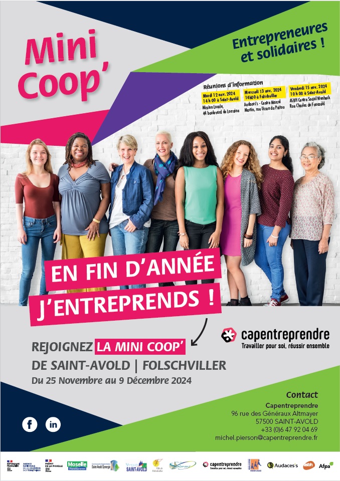 Mini Coop' Entrepreneuriat Féminin Saint-Avold / Folschviller 2024