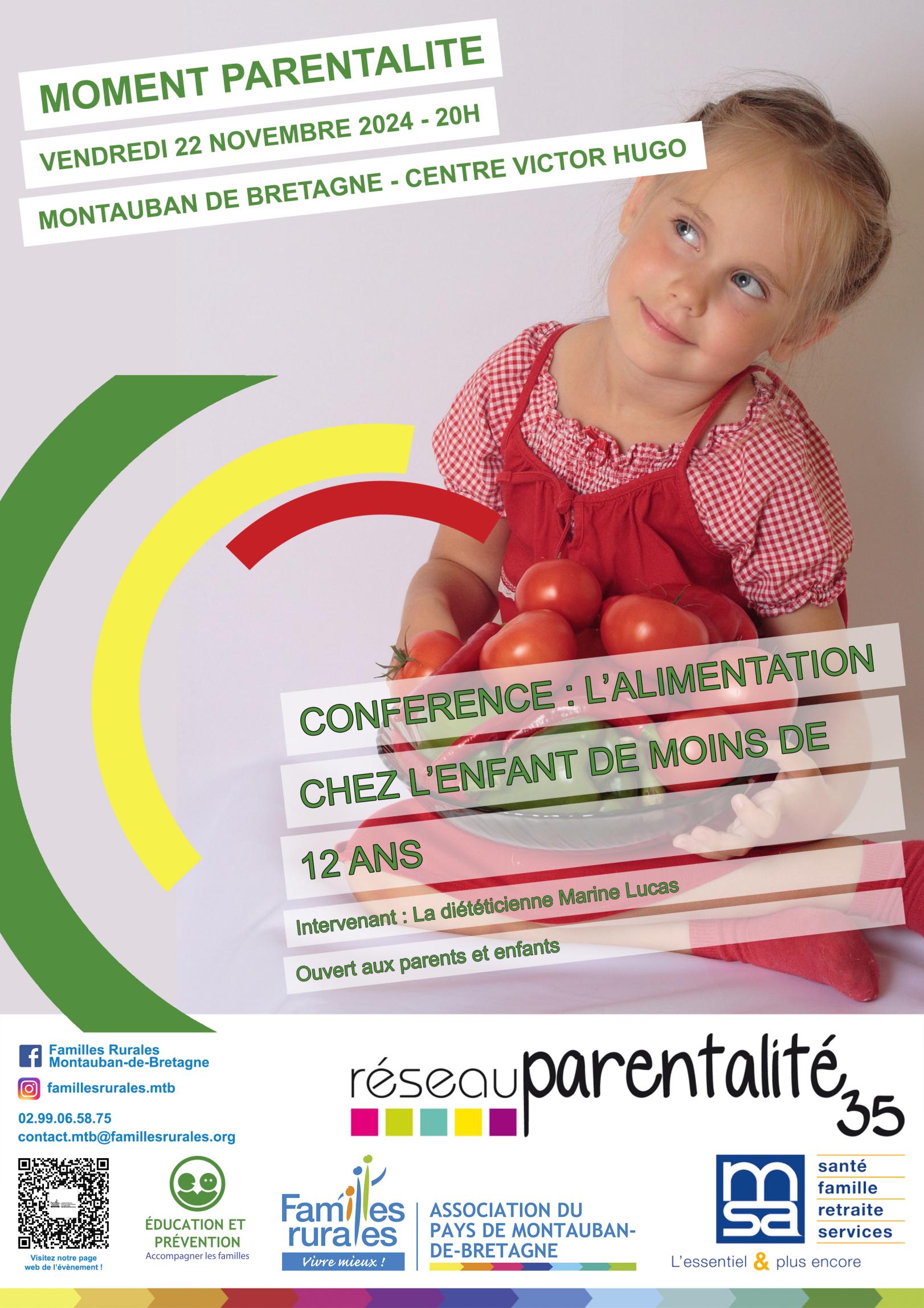 Conférence: alimentation chez l'enfant de moins de 12 ans