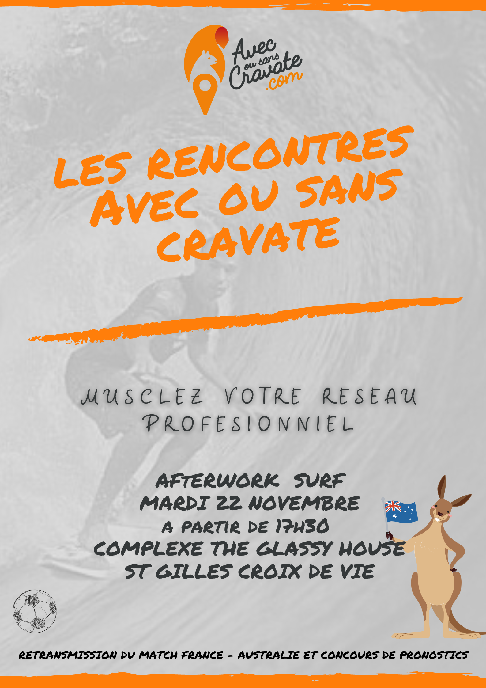 Afterwork Surf & Australie à Saint Gilles Croix de Vie le mardi 22 novembre 20222 à partir de 17h30