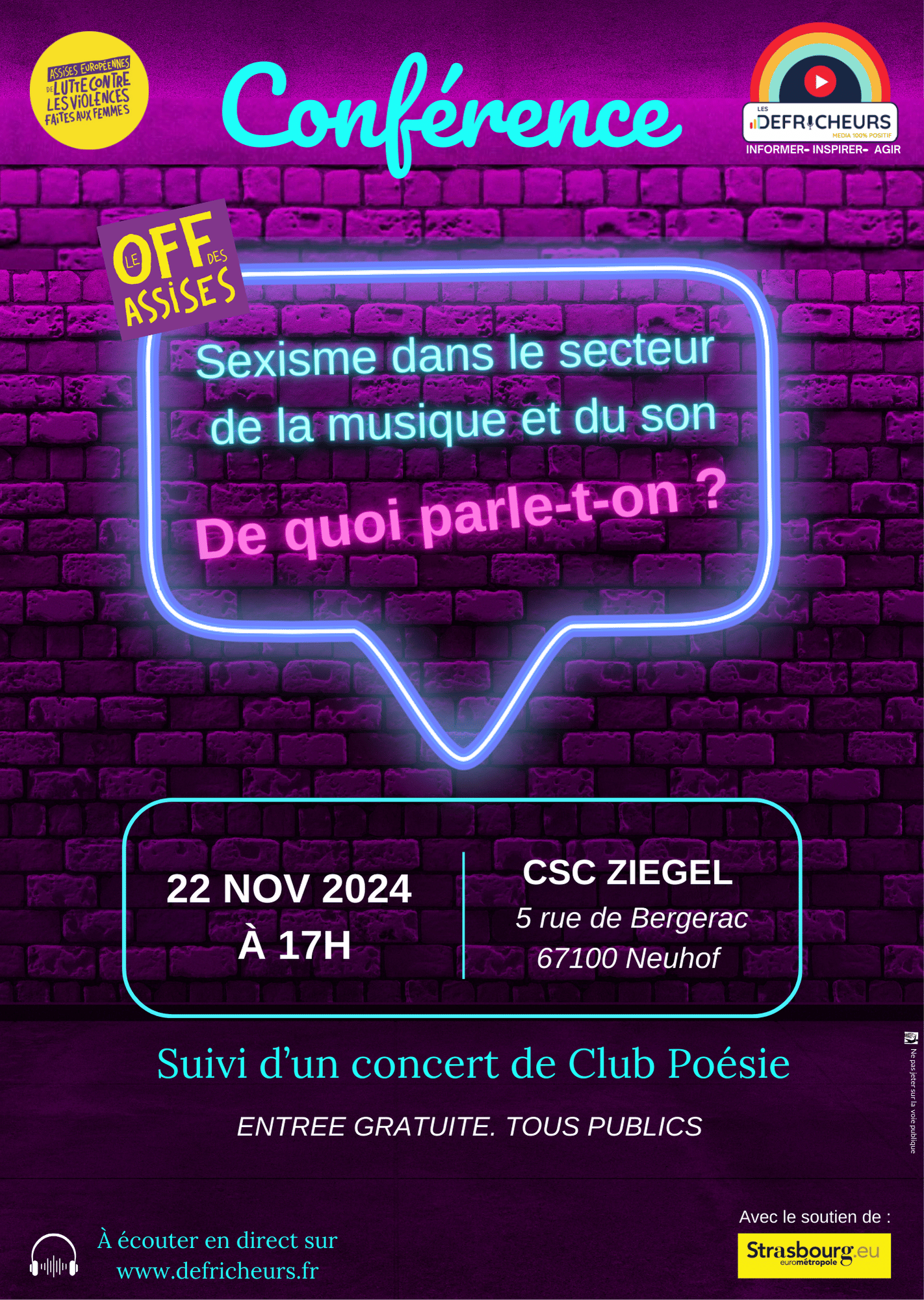 Conférence : Sexisme dans le monde de la musique et du son. De quoi parle-t-on ?