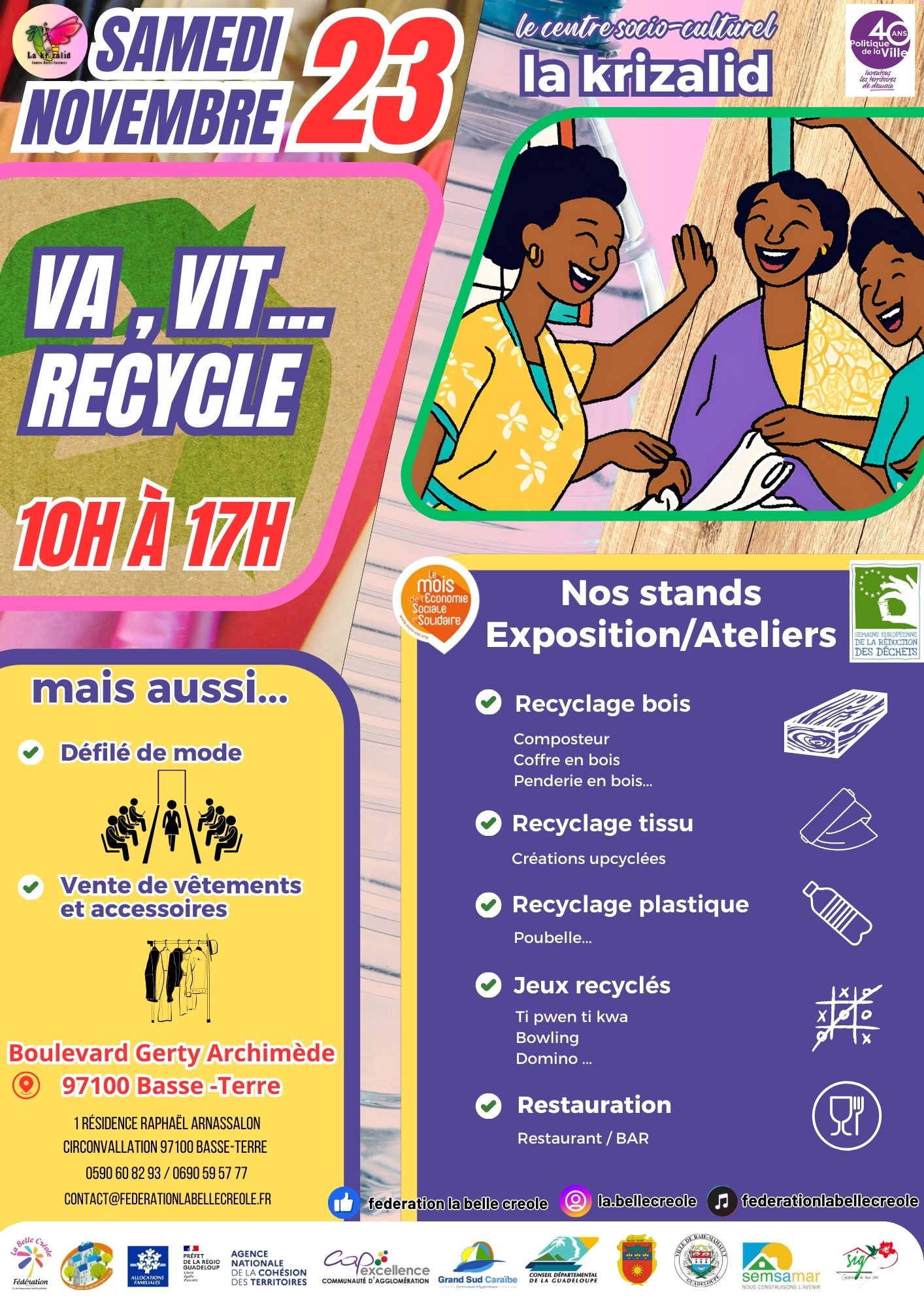 Journée d’animation “Va, vit…Recycle” le 23 novembre 2024 à Basse-Terre