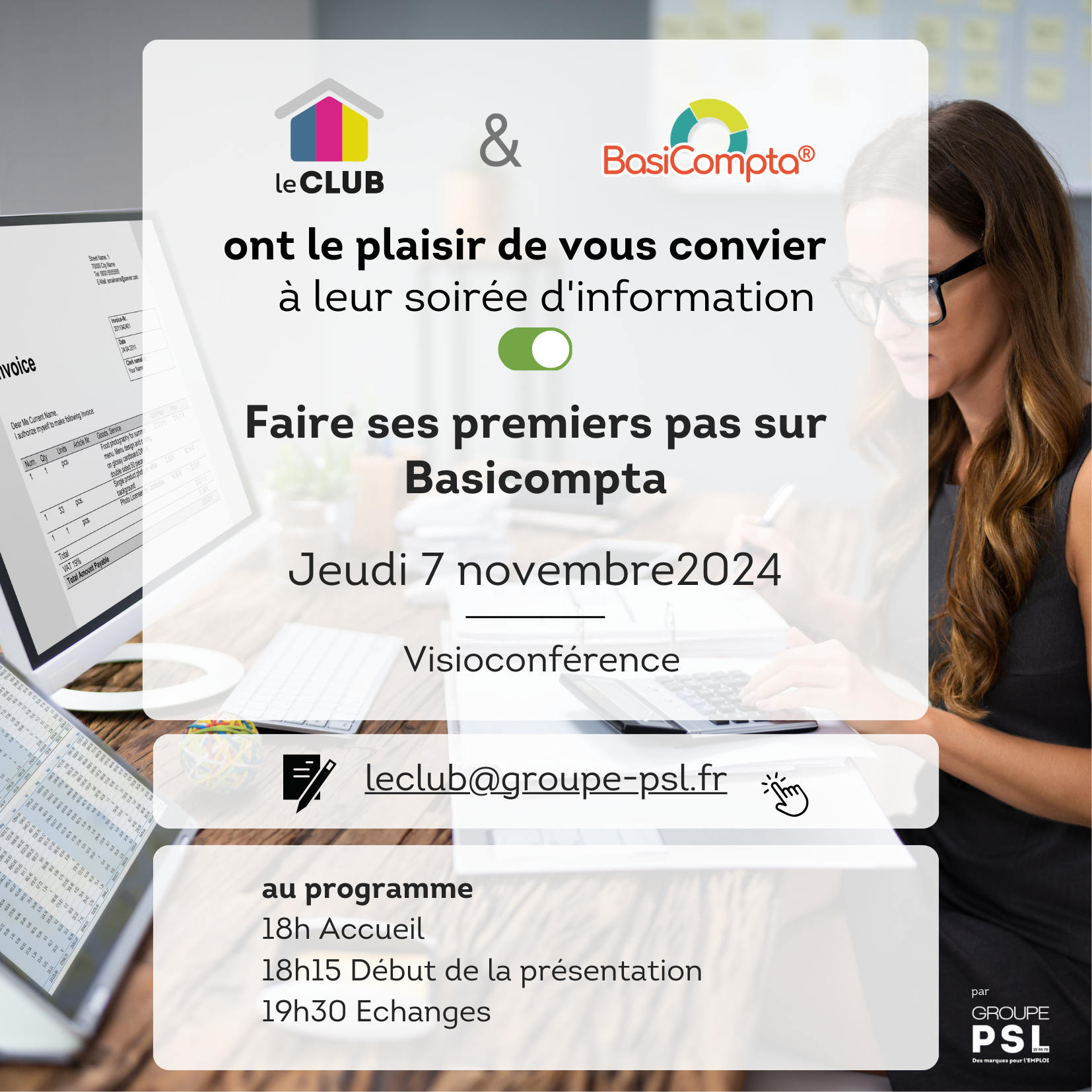 Soirée d'information pour faire ses premiers pas sur Basicompta et faciliter sa gestion associative