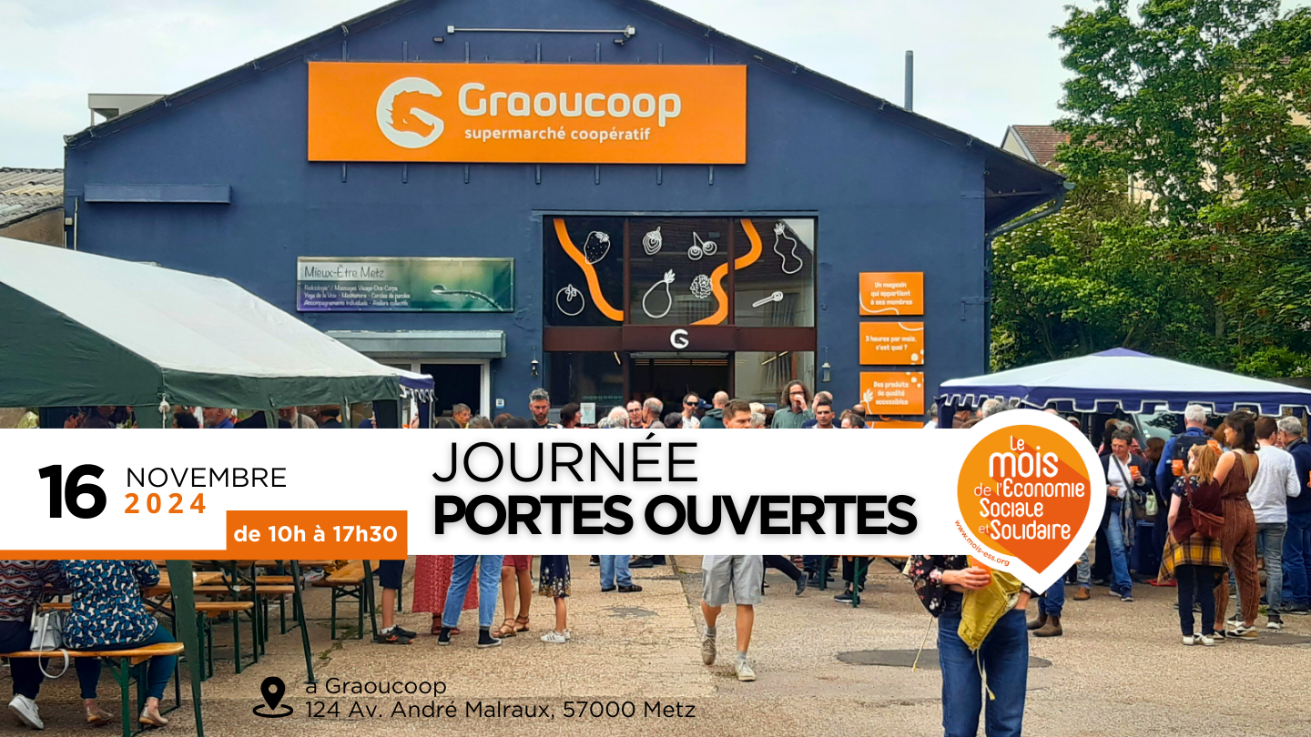 Portes ouvertes au supermarché Graoucoop le 16 novembre 2024, de 10h à 17h30