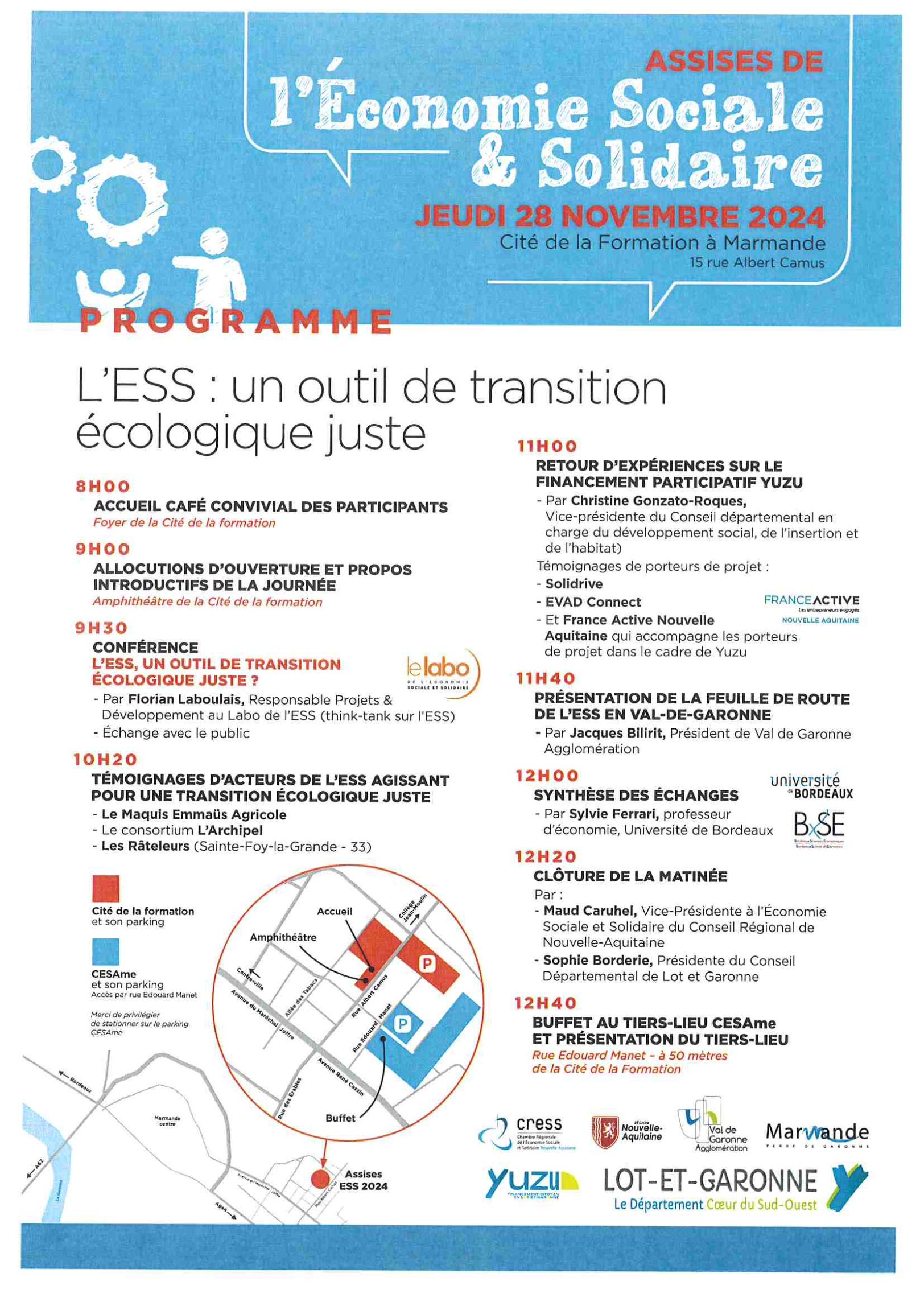 Programme des Assises de l'Economie Sociale et Solidaire de Lot-et-Garonne 2024