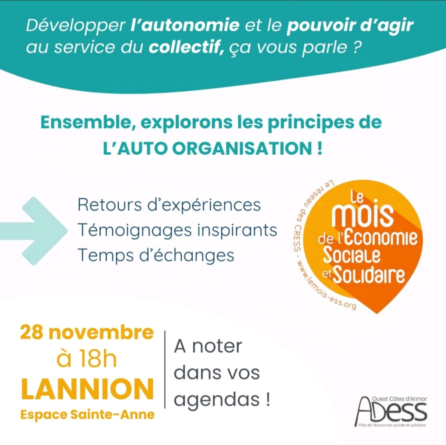 Temps fort et participatif "A la découverte de l'auto-organisation"