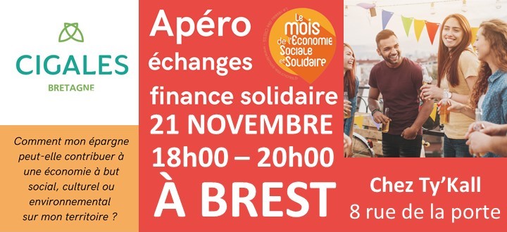 apéro-échange épargne solidaire - jeudi 21 nov - 18h/20h - Ty'Kall BREST