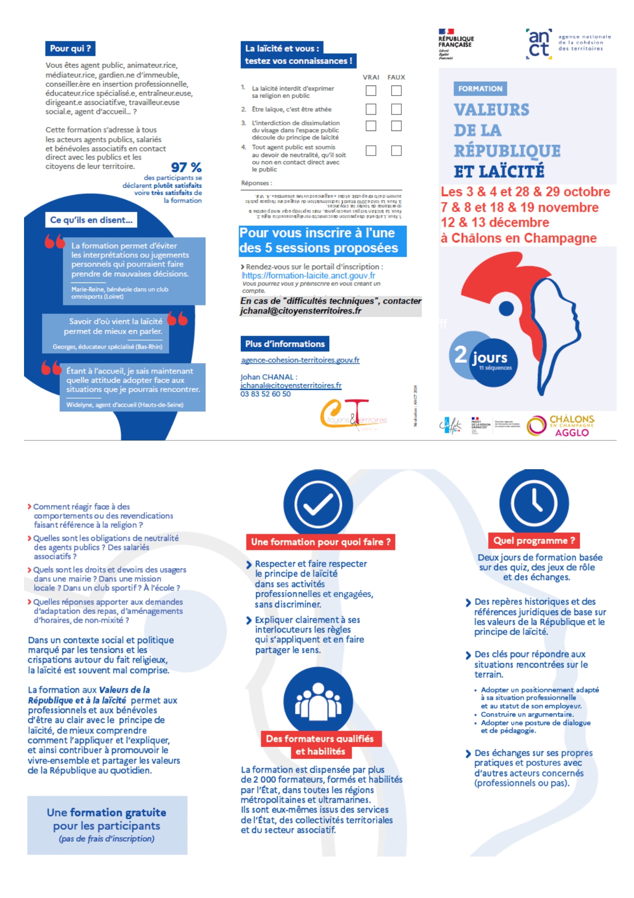 formations aux valeurs de la république et à la laïcité